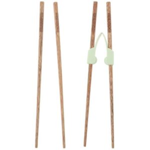 Palillos de madera con pinza de plástico